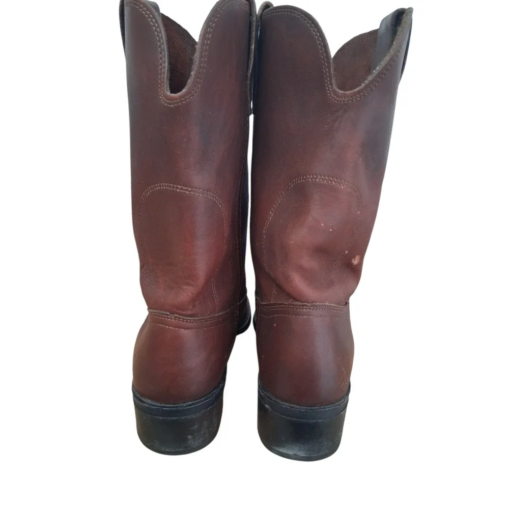 Vintage Vulcan Western Mens‎ size 8½D Smooth Leather Cowboy Boots Oil Resistant